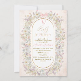 Elegant Watercolor Baby i Blooom Rosa Blommor B Inbjudningar
