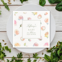 Elegant Watercolor Baby in Bloom Girl Baby Shower