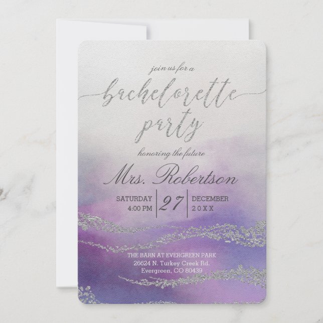 Elegant Watercolor Bachelorette Party-inbjudan Inbjudningar (Framsida)