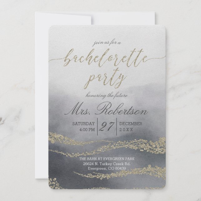 Elegant Watercolor Bachelorette Party-inbjudan Inbjudningar (Framsida)
