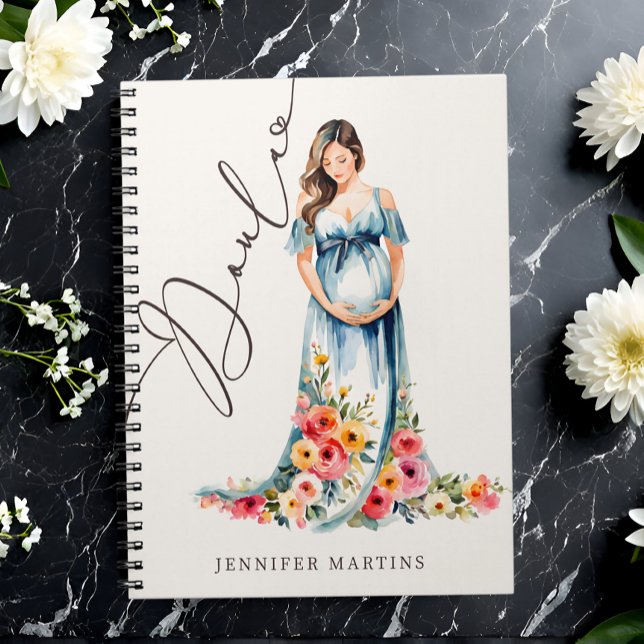 Elegant Watercolor Birth & Postpartum Doula Anteckningsbok (Skapare uppladdad)