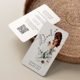 Elegant Watercolor Birth & Postpartum Doula Visitkort