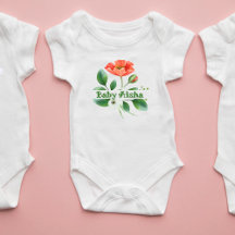 Elegant Watercolor Blommigt Baby Bodykostym | Nyfö
