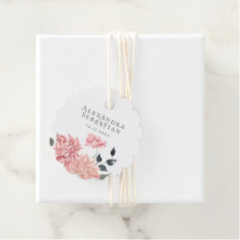 Elegant Watercolor Blommigt Bröllop Gåvor Etiketter
