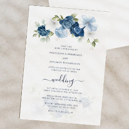 Elegant Watercolor Blommigt Bröllop Inbjudningar