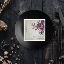 Elegant Watercolor Blommigt Bröllop Napkin Pappersservett