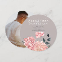 Elegant Watercolor Blommigt Bröllop spara datum