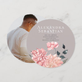 Elegant Watercolor Blommigt Bröllop spara datum Datumet