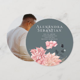 Elegant Watercolor Blommigt Bröllop spara datum Datumet