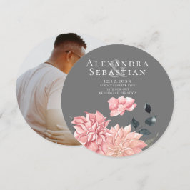 Elegant Watercolor Blommigt Bröllop spara datum Datumet