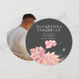 Elegant Watercolor Blommigt Bröllop spara datum Datumet