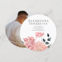 Elegant Watercolor Blommigt Bröllop spara datum