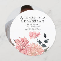 Elegant Watercolor Blommigt Bröllop spara datum