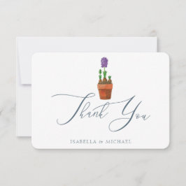 Elegant Watercolor Blommigt Bröllop Tack Kort