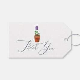 Elegant Watercolor Blommigt Bröllop Tack Presentetikett