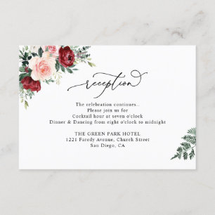 Elegant Watercolor Blommigt Brölloprecept Tilläggskort