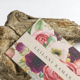 Elegant Watercolor Blommigt Champagne Visitkort