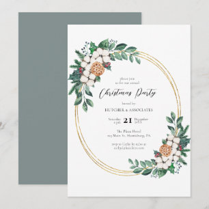 Elegant Watercolor Blommigt Company jul Party Inbjudningar