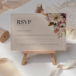 Elegant Watercolor Blommigt Fall Wedding OSA kort