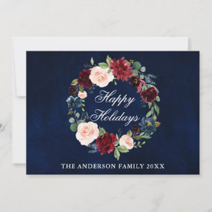 Elegant Watercolor Blommigt Glad helg Julkort