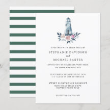 Elegant Watercolor Blommigt Lighthouse Nautical