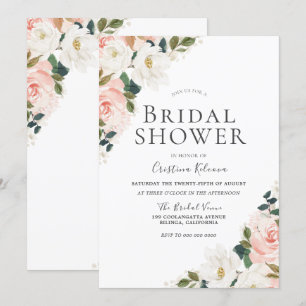 Elegant Watercolor Blommigt Löv Möhippa Inbjudningar