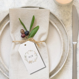 Elegant Watercolor Blommigt Monogram Bröllop Gift Presentetikett