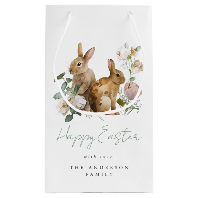 Elegant Watercolor Blommigt Påsk (Baksidan)