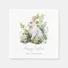 Elegant Watercolor Blommigt Påsk Party Pappersservett