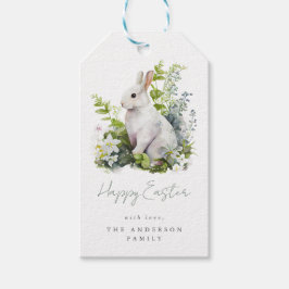 Elegant Watercolor Blommigt Påsk Party Presentetikett