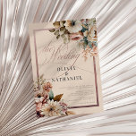 Elegant Watercolor Blommigt Ro Guld Bröllop Inbjudningar<br><div class="desc">Elegant Bröllbjudan till Blommigten  Ro Guld</div>