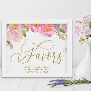 Elegant Watercolor Blommigt Rosa Guld Favoriter-te Poster