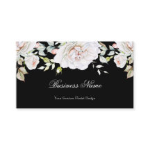 Elegant Watercolor Blommigt Rosa Vit ros Black