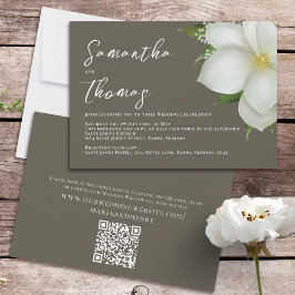 Elegant Watercolor Blue Blommigt Dusty Greenery Inbjudningar