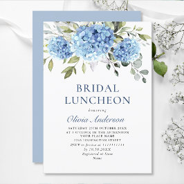 Elegant Watercolor Blue Hydrangea MÖHIPPA LUNCHEON Inbjudningar