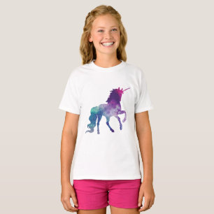 Elegant Watercolor Blue Lila Unicorn Modern T Shirt