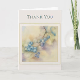 Elegant Watercolor Blueberry “Thank You” Card Kort