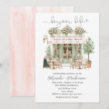 Elegant Watercolor bonjoor bebe Baby Shower