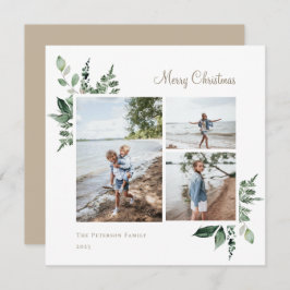 Elegant Watercolor Botanical Greenery Photo Julkort