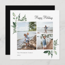 Elegant Watercolor Botanical Greenery Photo Julkort