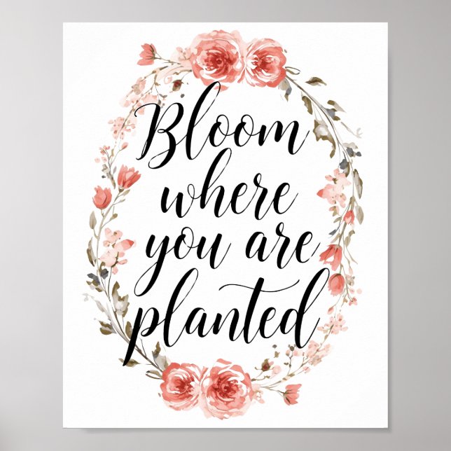 Elegant Watercolor Botanical Message Poster (Framsidan)