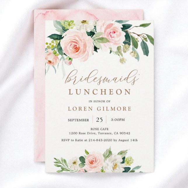 Elegant  Watercolor Bridesmaids' Luncheon Inv Inbjudningar (Skapare uppladdad)