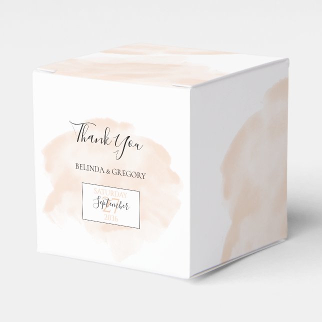 Elegant Watercolor Bröllop Presentaskar (Framsidan Sidan)