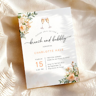 Elegant Watercolor Brunch- och Bubble-inbjudningar Inbjudningar
