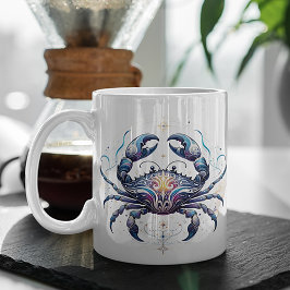Elegant Watercolor Cancer Zodiac Anpassningsbar Mu Kaffemugg