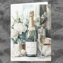 Elegant Watercolor Champagne Lycklig-årsdag