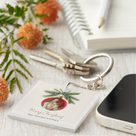 Elegant Watercolor Christmas Ornament Family Photo