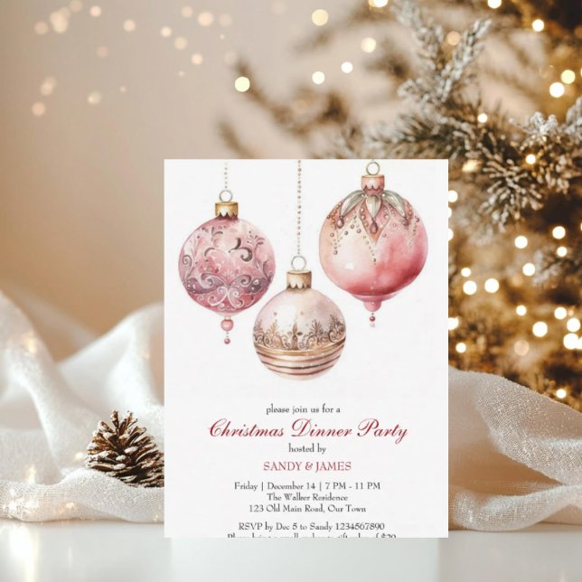 Elegant Watercolor Christmas Party Invite Inbjudningar (Skapare uppladdad)