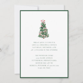 Elegant Watercolor Christmas Tree Holiday Party  Inbjudningar
