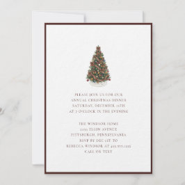 Elegant Watercolor Christmas Tree Plaid  Inbjudningar